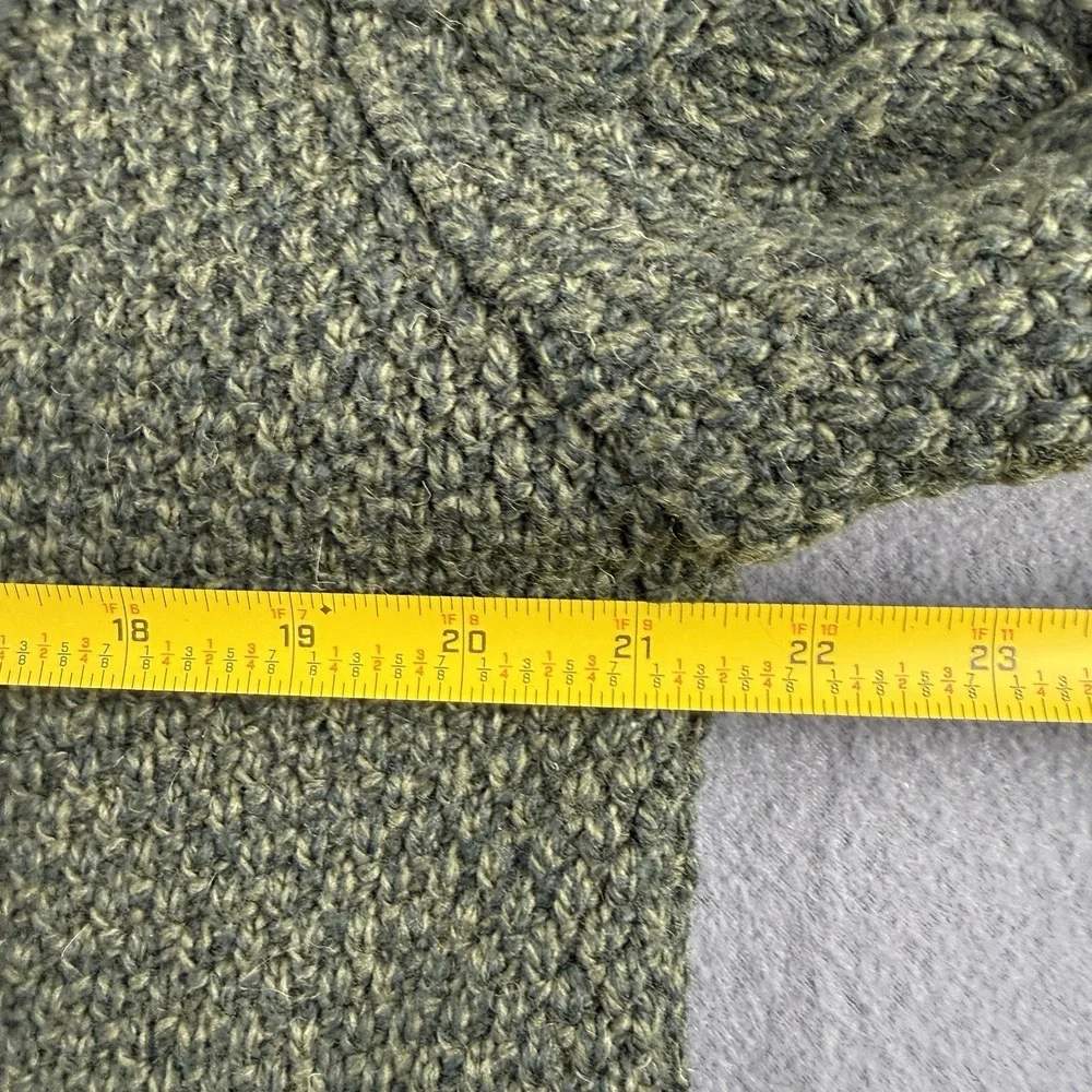 Aran Crafts Hoodie Women's 2XL Green Merino Wool Fisherman Cable Knit Full Zip - Picture 9 of 10